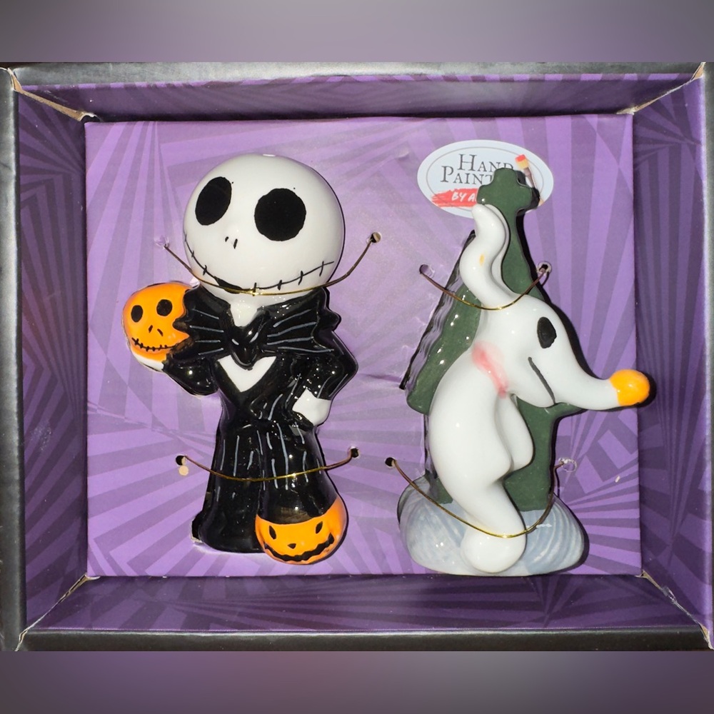 🥰 Disney’s The Nightmare Before Christmas Jack Zero Salt Pepper Shakers NIB Set